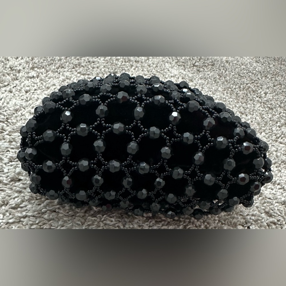 Vintage Black Beaded Purse - Picture 7 of 9